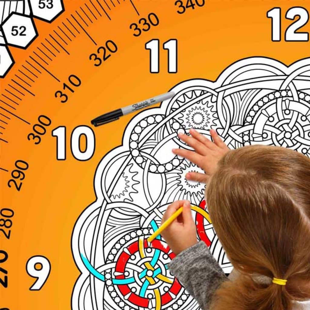 Paint By Math Clock | Jump2Math Sensory Paths & Physical Math